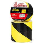 Avery Dennison Safety Floor Tape 2 Inch x 108 FT, Heavy-Duty PVC Forklift-Resistant, High-Visibility Reflective for Warehouse/Factory/Parking, Black & Yellow, ROHS/Reach Certified (3 Rolls)