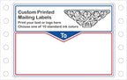 Shipping Stickers, Custom Printed Continuous Pinfeed - Your Logo, Image or Text Imprinted 1-Color, Pinfed, 4" x 3" for Business Mailing (1000)