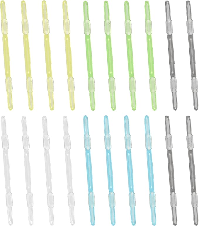 PATIKIL 20 Pcs Loose-Leaf Paper Binding Clamps, Multicolor 1 Plastic Paper Organizers Notebook Fasteners Reusable Prong Binder Clip for Home Office File Report Chart Documents