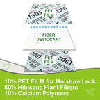Dri-Tabs | Food-Safe Moisture Absorbers – Keep Fruits, Veggies, Snacks, Bread & More Fresher, Longer! Eco-Friendly, Plant Based Desiccant That Replaces Silica Gel Packets - 75pk (Green)