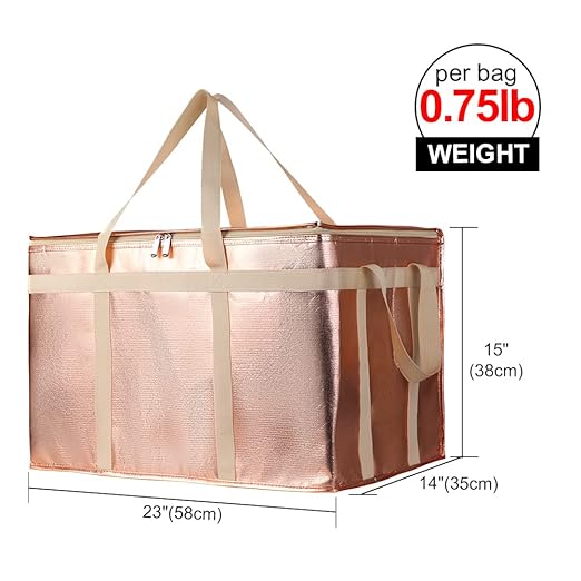 Bodaon 3-Pack Insulated Pizza Delivery Bags, XXX-Large Commercial Food Delivery Insulation Bag for Hot/Cold Food, Large Capacity Reusable Warming Bag, Gold