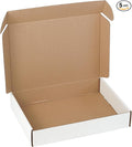 11"x8"x2" Shipping Boxes Set of 5, White Corrugated Cardboard Box Literature Mailer