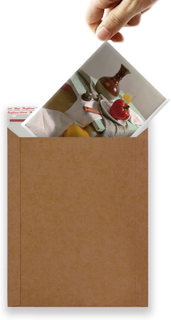 Rigid Mailers 30 Pack 6.25 x 8.25 inches Brown Self Seal Stay Flat Bulk Cardboard Kraft No Bend Mailers Peel and Seal for Document Photos Pictures Papers Files CD
