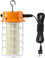 120W LED Temporary Work Light 18000LM Construction Lights 5000K Led Work Light IP67 Dust Waterproof Portable Lights with Stainless Steel Guard Hook for Factory Mine Wharf Job Site Garage Temp Lighting