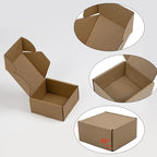 50 Pack 4x4x2 Inches Small Shipping Boxes, Brown Corrugated Cardboard Boxes, Moving Mailing Packing Box