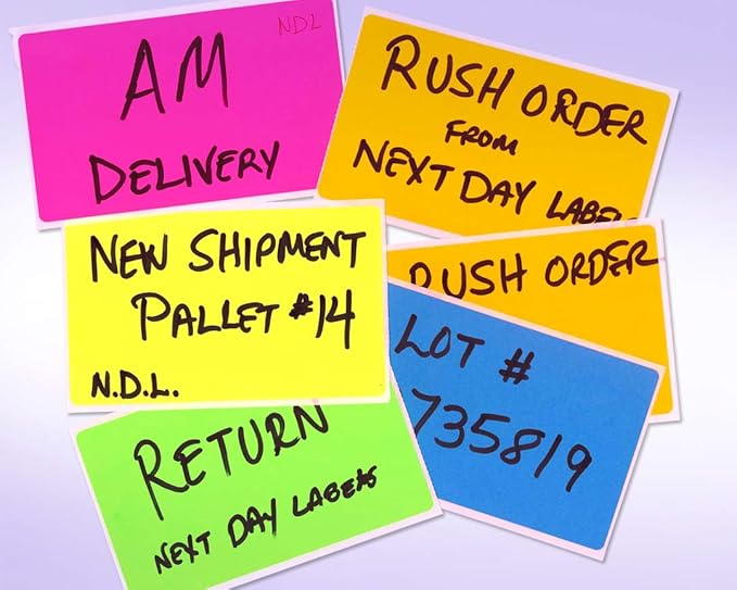 NextDayLabels 500 Rectangle Stickers (3" x 5") - Color Coding Labels Roll - Moving Labels for Boxes, Colored Inventory Stickers for Packing, Organizing, and Storage (Fluorescent Blue)