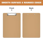 Piasoenc Wood Clipboard 25 Pack, A4 Letter Size Hardboard 9" x 12.5" with Low Profile Clip, Back to School Teacher Classroom Supplies, School Supplies for College Students