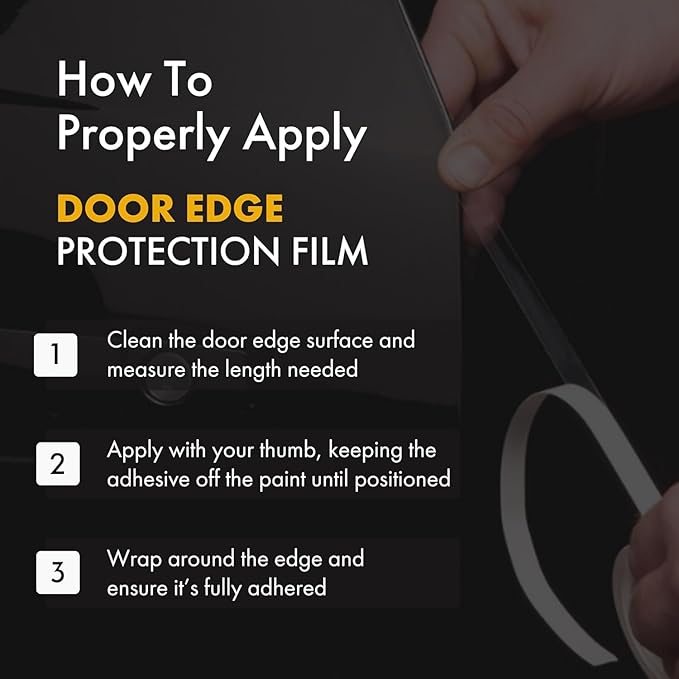 XPEL Door Edge Guard Protection Film Roll, 4-18" Strips - Car or Truck Doors, Protective Barrier Against Minor Scratches, Paint Chips, Door Edge Impact, and Dings - Prevents Damage and Possible Rust
