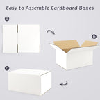 Frametory 10x7x5 Pack of 25 Corrugated Cardboard Packing Shipping Mailing Moving Carton Boxes, White