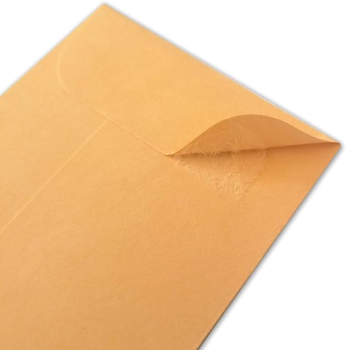 500 PCS #3 Coin Envelopes, 2-1/2” x 4-1/4” inches Brown Kraft Envelopes Classic Small Parts Envelopes with Self Adhesive Gummed Flap for Coins, Cash, Credit Cards, Seeds