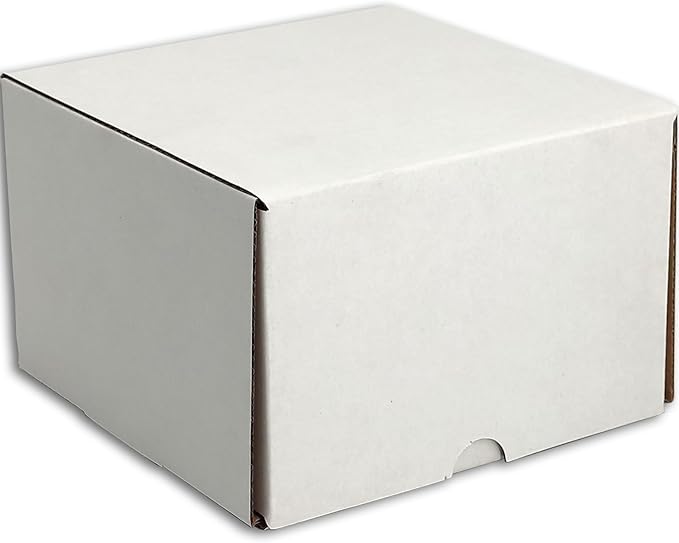 6x6x4 inches Small Shipping Boxes Set of 25 - White Mailer Corrugated Cardboard Boxes for Shipping Packaging Mailing Products
