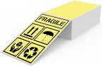 Yellow Thermal Labels 3 × 5 Inch Vinyl Self-Adhesive Fanfold Direct Shipping Stickers Waterproof Perforated Printer Decal for Office Warehouse Barcode 300 PCS