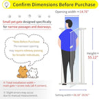Lumizone Extra Tall Cat Gate 55.12" High Pressure Mounted Extra Wide 2025 New (17 Sizes) 1.37" Gap No Drilling Auto-Close One-Handed Operation Tall Pet Gate for Dogs(White, 55.12" H x 26.18"-29.91" W)