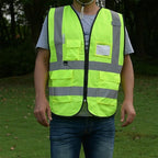 zojo High Visibility Safety Vests With Pockets, for Outdoor Works, Cycling, Jogging, Walking,Sports - Fits for Men and Women (Pack of 10, XXXL-NEON YELLOW)