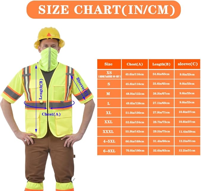 AYKRM 11 color High Vis Reflective Safety Vest for Women Men Security Pocket Zipper