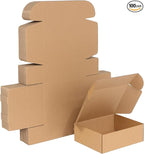 Qilery 100 Pcs Shipping Boxes Cardboard Gift Corrugated Cardboard Brown Boxes Mailer Packaging for Mailing Small Business Present (9 x 6 x 4 Inches)
