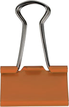 JAM PAPER Colorful Binder Clips - Medium - 1 1/4 Inch (32 mm) - Orange Binderclips - 15/Pack