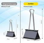 Ufmarine Jumbo Binder Clips 3 inch (36 Pcs), Extra Large Binder Clips Giant for Office Supplies
