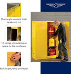 Eagle American Made 4 Gallon F﻿lammable Liquid Storage Cabinet, Manual-Close Space Saver Fireproof Cabinet for Schools, Garages, Manufacturing Facilities, 17" x 17" x 22", 1904X