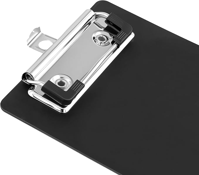 SINJEUN 30 Pack 4 x 6 Inch Small Clipboards Bulk, Black Memo Clipboard with Profile Clip, Mini Plastic Clipboard for Notepads, Receiptsl, Tickets﻿