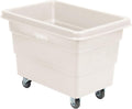 Global Industrial 6 Bushel Plastic Bulk Box Truck, Direct Mount Base, 500 lbs. Capacity, 3" Non-Maring Rubber Casters, White, 33-2/5"L x 23" W x 24-1/2"H