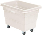 Global Industrial 6 Bushel Plastic Bulk Box Truck, Direct Mount Base, 500 lbs. Capacity, 3" Non-Maring Rubber Casters, White, 33-2/5"L x 23" W x 24-1/2"H