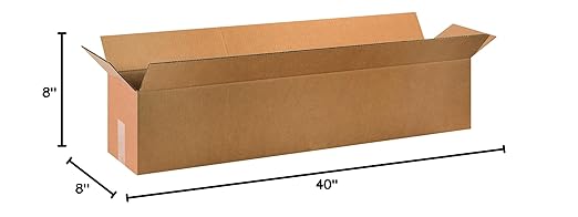 BOX USA Shipping Boxes 40"L x 8"W x 8"H 25-Pack Long Corrugated Boxes for Moving, Shipping, Mailing, Packing, Packaging and Storage