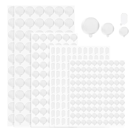 480 PCS Double Sided Tape Adhesive Dots Stickers, Clear Removable Sticky Tack Adhesive Putty, Waterproof No Trace Sticky Dots for Hanging Crafts, Photo Stickers, Wedding and Holiday Decorations