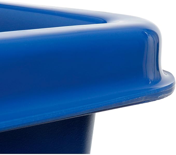 Global Industrial 6 Bushel Plastic Bulk Box Truck, Direct Mount Base, 500 lbs. Capacity, 3" Non-Maring Rubber Casters, Blue, 33-2/5"L x 23" W x 24-1/2"H