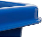 Global Industrial 6 Bushel Plastic Bulk Box Truck, Direct Mount Base, 500 lbs. Capacity, 3" Non-Maring Rubber Casters, Blue, 33-2/5"L x 23" W x 24-1/2"H