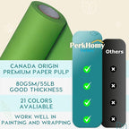 PerkHomy 24" x 1,440" (120') Medium Green Kraft Paper Roll for Craft Bulletin Board Paper Art Table Covering Crafting Gift Wrapping Bouquet Packing Parcel 80GSM 55LB (Medium Green, 24" x 120')