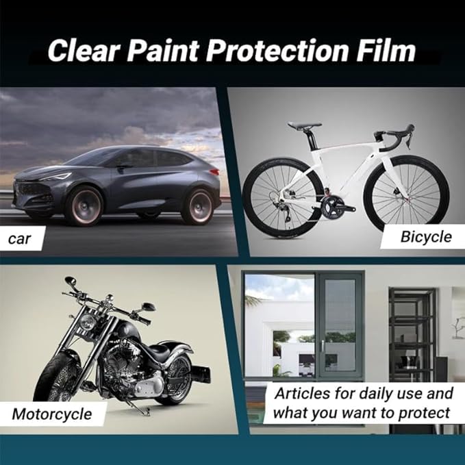 7.5mil TPU Clear Car Paint Protection Film Self Healing Adhesive Automotive Film Anti-Scratch Glossy Body Wrap Vinyl for DIY Vehicle Moto Interior Exterior,8inch x 12inch,2PCS
