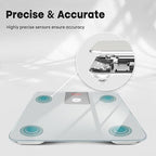 GE Digital Scale Body Weight, Smart Bluetooth Bathroom Scales for Weight and BMI Accurate Body Weighing with App for People - 400lb Electronic Scale Silver Grey