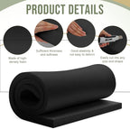Frienda 2 Pcs Upholstery Foam 1" x 24" x 72" High Density Cushion Black Polyurethane Craft Foam Padding for Seat Replacement DIY Projects Chairs Headboards Sofas Home