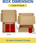 Shipping-Boxes-12x9x3 Inches: 22 Pack-Cardboard-Boxes-for-Packaging, Brown-Shipping-Boxes-for-Packing-Small-Business, Corrugated Box Mailers for Book Shoes Gift Mailing