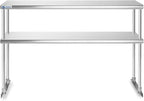 GRIDMANN NSF Stainless Steel Commercial Kitchen Prep & Work Table Plus A 2 Tier Shelf - 48 in. x 12 in.