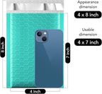Fuxury Bubble Mailers 4x8 Inch Teal 200 Pack Padded Envelopes Usable Size 4x7" Thick Mailing Envelopes Bubble Opaque Padded Mailers Shipping Bags for Mailing Jewelry Makeup Small Business#000