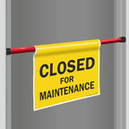 SmartSign 3-Pack 'Closed For Maintenance' Hanging Doorway Barricade Sign, Spring-loaded Adjustable Twist-To-Tighten Aluminum Pole & 11.25" x 18" Vinyl Safety Sign Kit, USA-Made