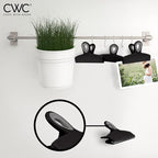 COOK WITH COLOR Bag Clips - Heavy Duty Chip Clip and Refrigerator Magnet Clips for Food Storage with Air Tight Seal Grip, Black, Pack of 4 Large Clips
