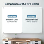 MaxGear Glass White Board 60x40 Inches, Wall Mounted Magnetic Glass Dry Erase Board, Large Frameless Whiteboard with 1 Eraser,3 Markers and 6 Magnets for Office, School, Home