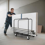 VEVOR Drywall Cart Dolly, 1800 lbs Load Capacity, Steel Panel Truck Cart with 5 inch Swivel Casters, Lumber Drywall Dolly with with Tie-Down Strap & 3 Side Handrails for Factory, Warehouse, Black
