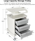 Mobile Ultrasound Trolley Cart Portable Ultrasound Imaging Scanner Vehicle Medical Beauty Storage Cart 115LBS Load with 4 Wheels 2 Brake for Hospital Office Bedroom Medical Clinic