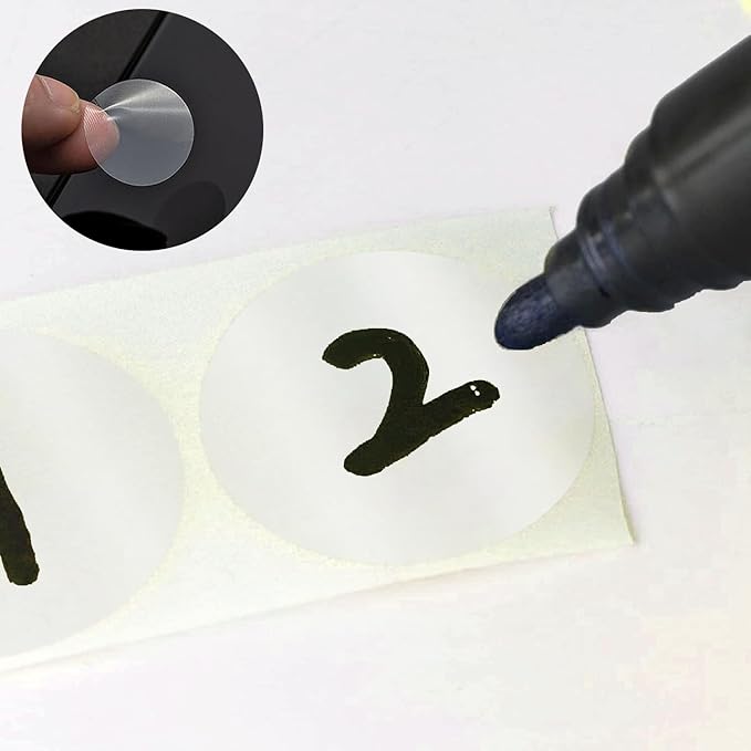 SHYGO® 1“ Transparent Circle Dot Stickers Color Coding Labels, 1000PCS 2 Rolls