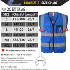 Hi Vis Reflective Safety Vest for Men Women Mesh High Visibility Vest with Pockets,Meets ANSI/ISEA Standards(EK170-Mesh-Blue-2XL)
