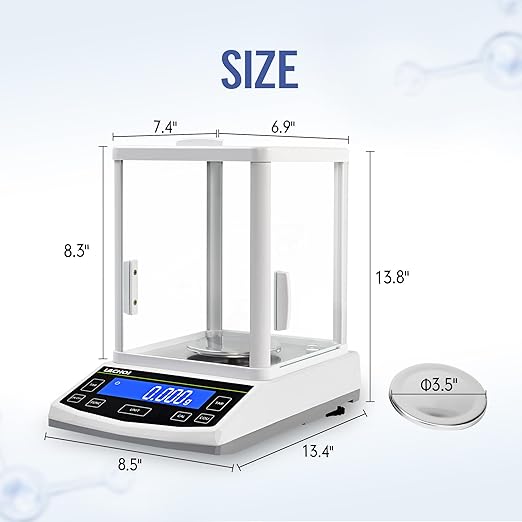 Analytical Balance 200x0.001g Lab Scale 0.001g Accuracy High Precision Scale with Windshield Laboratory Analytical Balance Jewelry Scale (200 * 1mg)