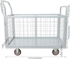 1800Lbs Platform Truck Cart with Cage, 4-in-1 Heavy Duty Cart Utility Cart with 4 Wheels for Warehouses and Logistics Centers 38.39 x 23.62 x 20.79 Inch