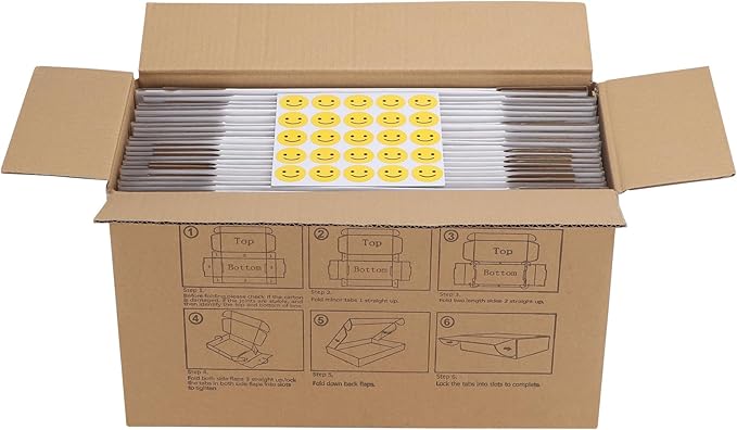 HORLIMER 12x9x4 inches Shipping Boxes Set of 50, White Medium Corrugated Cardboard Box Literature Mailer