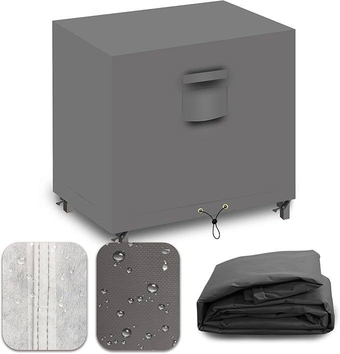 Heavy Duty Patio Furniture Covers Waterproof, 600D Outdoor Furniture Cover Waterproof for Sectional Sofa Couch, Outdoor Dining Table and Chair Set Covers 46''L x 25''W x 40''H, Grey