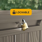 50 Gallon Lockable Resin Deck Box, Waterproof & UV-Resistant Outdoor Storage Box for Outdoor Cushion Storage, Garden Tools & Pool Accessories Storage, Gray