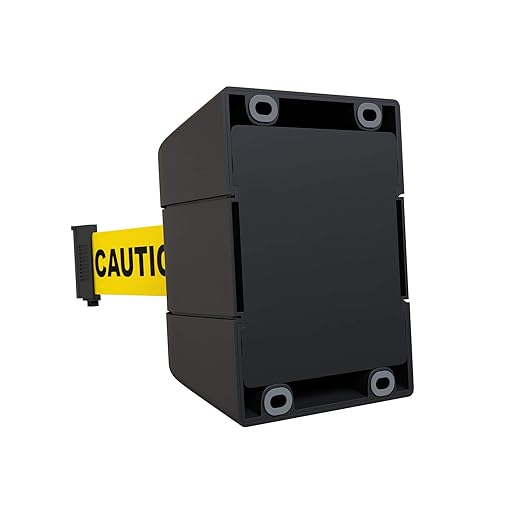 Crowd Control Warehouse - CCW Series WMB-220 Fixed Wall Mount Retractable Belt Barrier - 15 Foot, Caution Do Not Enter Belt with Black ABS Case
